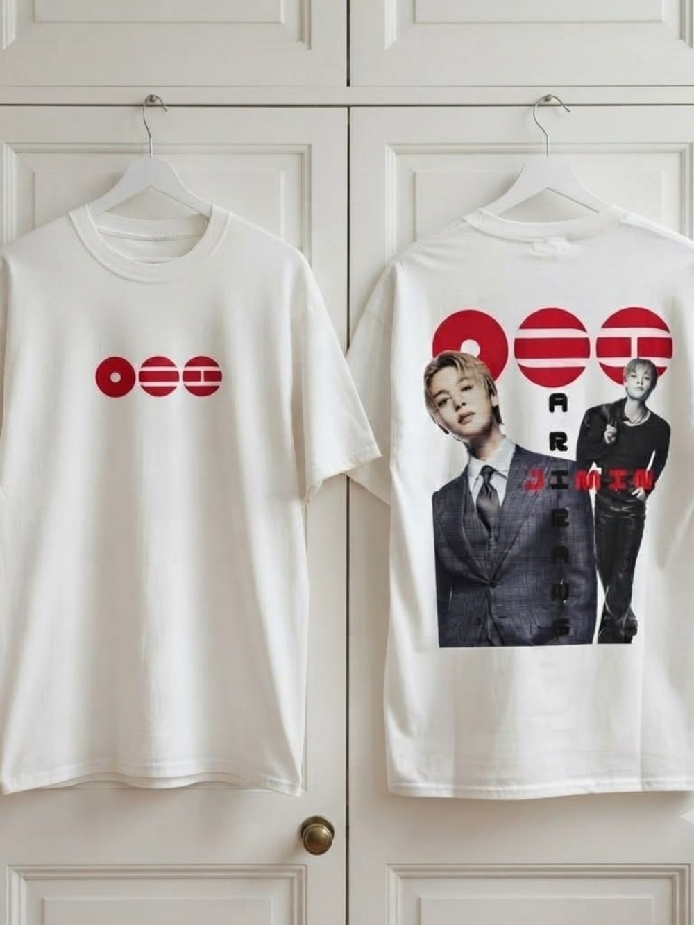 BTS Arirang Men's White Short Sleeve Graphic Tee with Red Accent